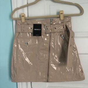 Forever 21 Nude Latex Skirt